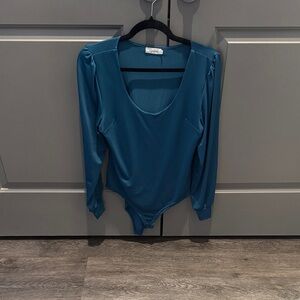 Elegant Teal Long Sleeve Bodysuit